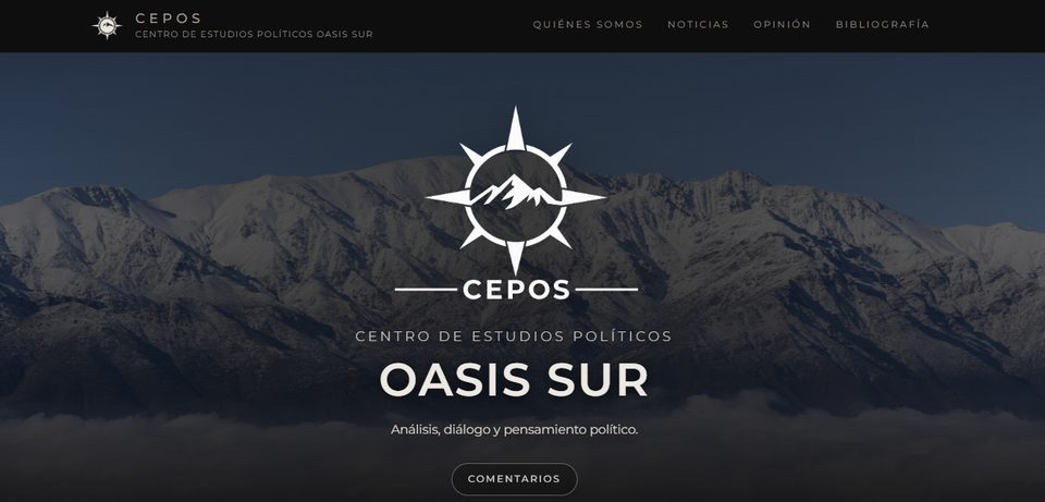 Sitio web del CEPOS, Centro de Estudios Políticos Oasis Sur